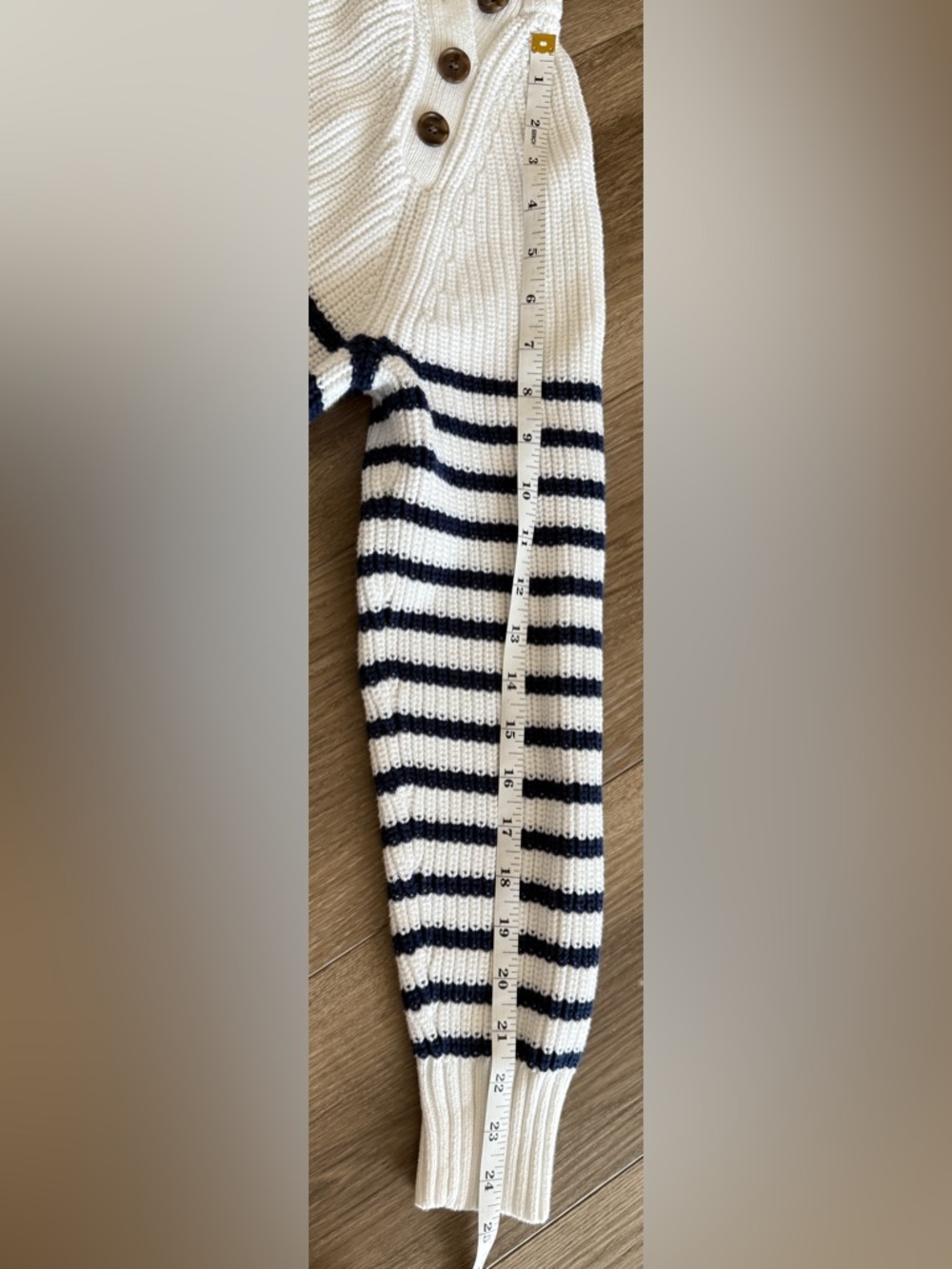 J.Crew Striped Button-Shoulder Rollneck Sweater - Size S - 100% Cotton - Picture 6 of 10